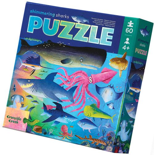 Холограмен пъзел Crocodile Creek: Акули, 60 части