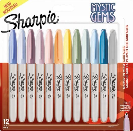 Комплект перманентни маркери Sharpie Mystic Gems, 12 цвята