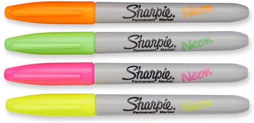 Комплект перманентни маркери Sharpie, 4 неонови цвята