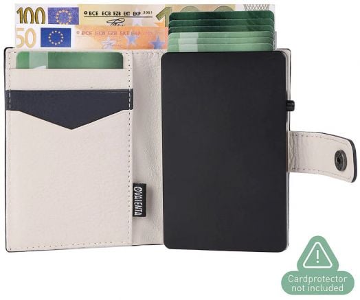 Кожен калъф за карти Valenta MagSafe Luxe Navy