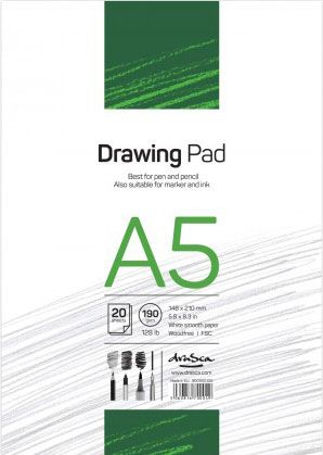 Скицник Drasca Drawing Pad А5, 20 листа
