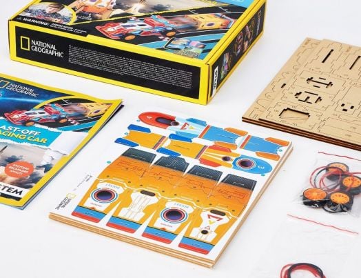 3D пъзел Cubic Fun National Geographic - ракета и състезателна кола