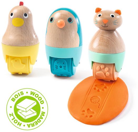 Движещи се печати за пластилин Djeco, 3 бр.