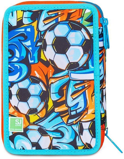 Ученически несесер Seven SJ Gang Tinypatch с три отделения, пълен