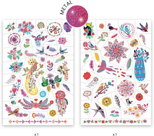 Детски татуировки Djeco - Bright Birds