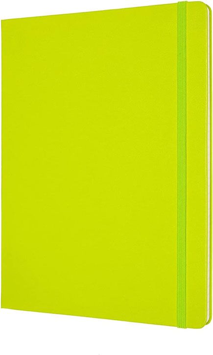 Голям зелен тефтер Moleskine Classic Lemon Green с твърди корици и линирани страници