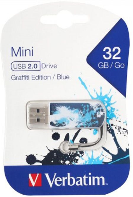 USB флаш памет Verbatim Mini Graffiti Blue 2.0, 32 GB