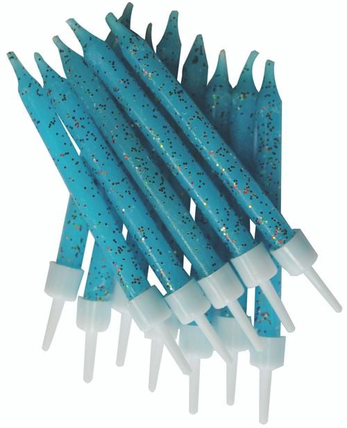 Свещички Creative Party - Сини с брокат, 12 бр.