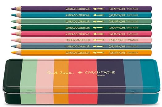 Комплект цветни моливи Caran d'Ache Supracolor Soft Paul Smith, 8 цвята