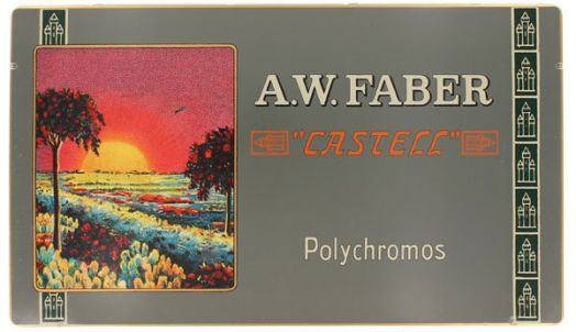 Цветни моливи Faber-Castel Polychromos в метална кутия, 12 цвята, къси