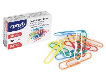 Цветни кламери - 30 бр.