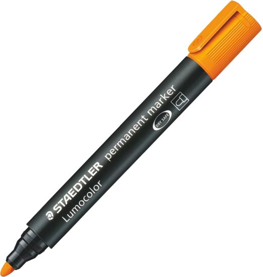 Перманентен маркер Staedtler Lumocolor с объл връх, оранжев