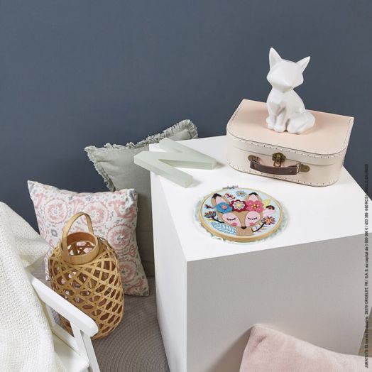 Творчески комплект Janod - Бродерия в кръгла рамка, сърна