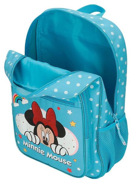 Раница Pepe Jeans Minnie Rainbow Sky Blue с едно отделение, синя