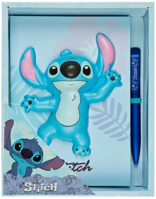 Комплект Undercover Lilo & Stitch - Тефтер със скуиши фигурка и химикалка