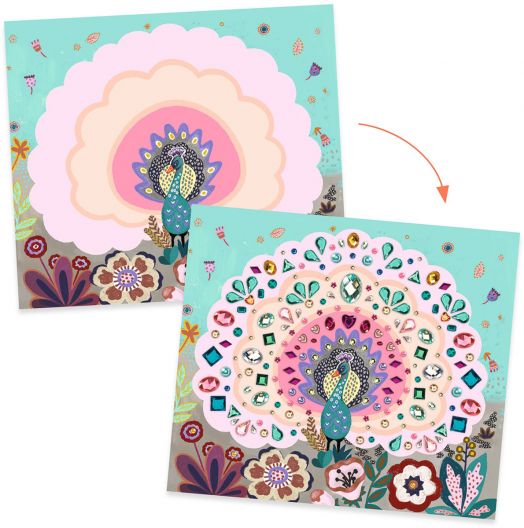 Творчески комплект Djeco - Направи картини с диаманти, Дива красота