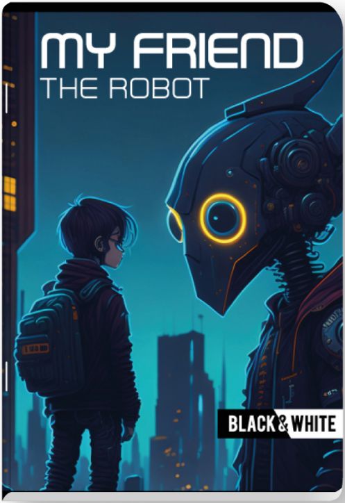 Тетрадка Black & White Boy A5, 40 листа - тесни и широки редове