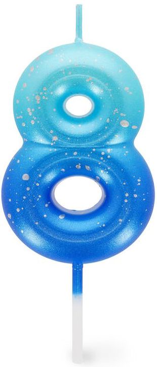 Свещ за рожден ден Legami - Цифра 8, синя