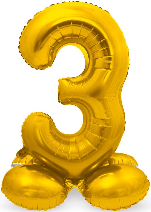 Фолиев балон Folat - Цифра 3, златен
