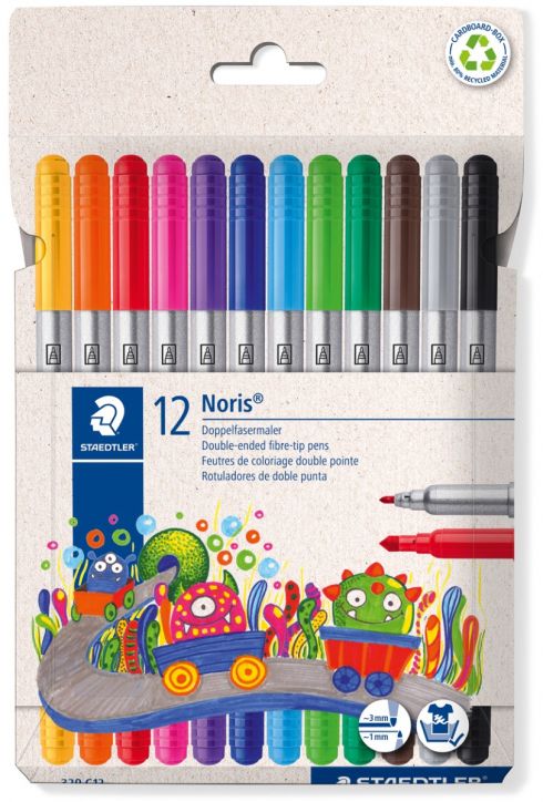 Двувърхи флумастри Staedtler Noris 320, 12 цвята