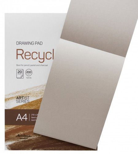 Скицник Drasca Recycled Drawing Pad Sand, A4 20 листа