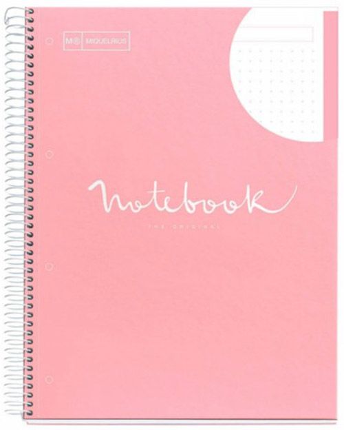 Тетрадка Miquelrius Emotions А5 със спирала, 80 листа на точки, розова