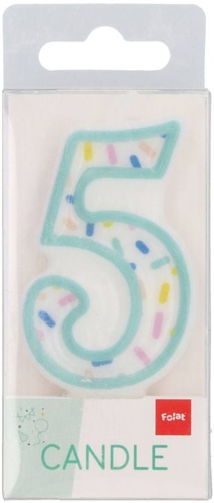 Свещ за рожден ден Folat Sprinkles - Цифра 5