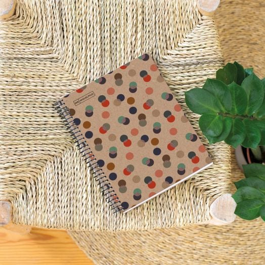 Тетрадка Miquelrius Recycled Eco Confetti А5 със спирала, 80 нелинирани листа