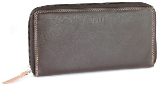 Хоризонтален дамски портфейл Mano Multicolours, кафяв