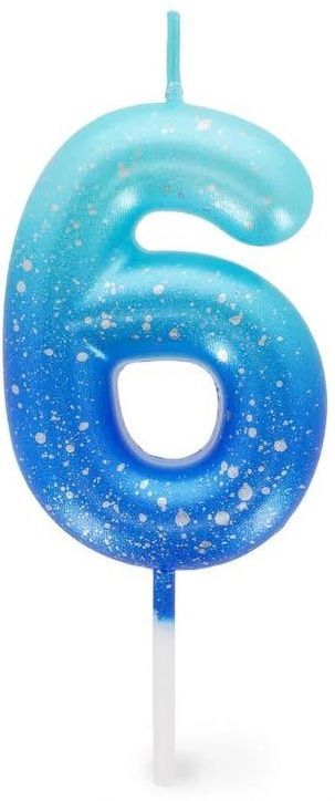 Свещ за рожден ден Legami - Цифра 6, синя
