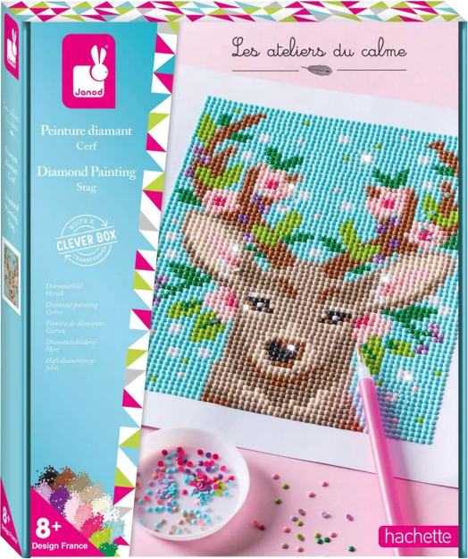 Творчески комплект Janod - Диамантена мозайка, Елен