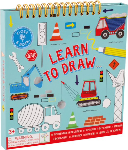 Книжка за рисуване Floss & Rock, Learn to draw Construction - Строителство