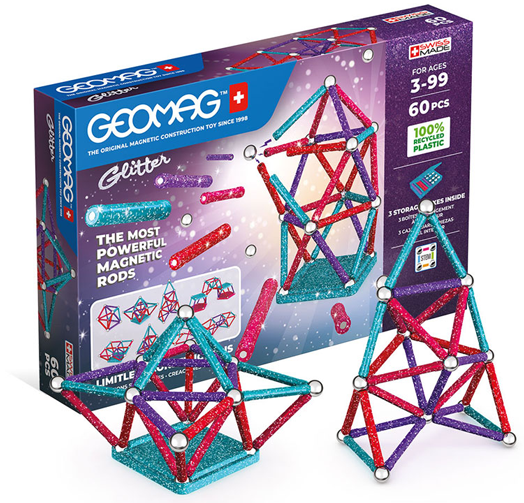 Магнитен конструктор Geomag - Glitter, 60 части