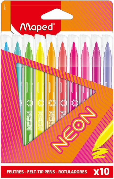 Флумастери Maped Neon, 10 цвята