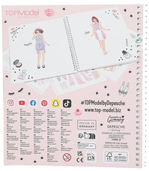 Книжка за оцветяване със стикери Top Model - Glam Look