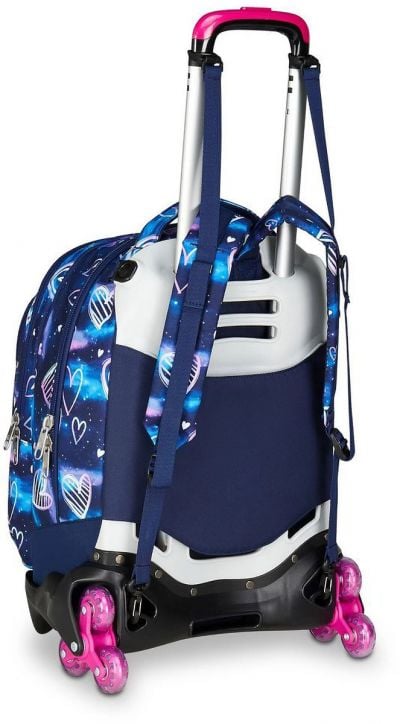 Ученическа раница на колела Seven Detach Heart и телескопична дръжка