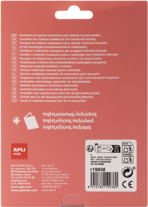 Творчески комплект Apli Kids - Направи сам пеперуди от прежда