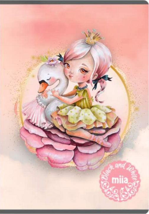 Тетрадка Black & White Miia А5, 24 листа - тесни и широки редове