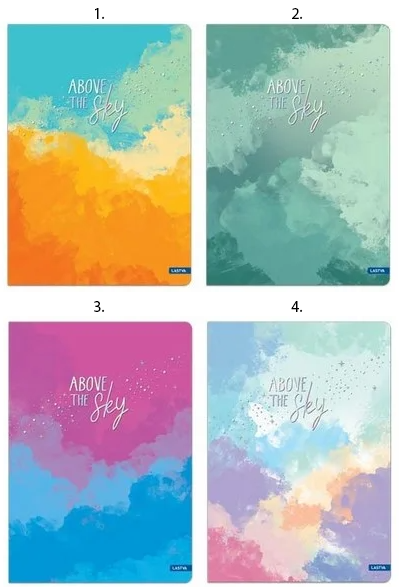 Тетрадка Lastva Sky, A4, 96 листа, широки редове