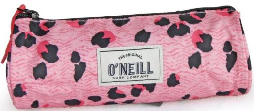 Кръгъл ученически несесер O'Neill, с цветя - розов цвят