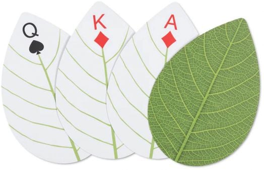 Карти за игра във формата на листо Kikkerland Huckleberry