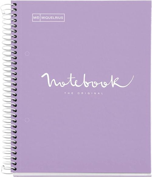 Тетрадка Miquelrius Emotions А5 Lavender със спирала, 80 листа на точки, лавандула