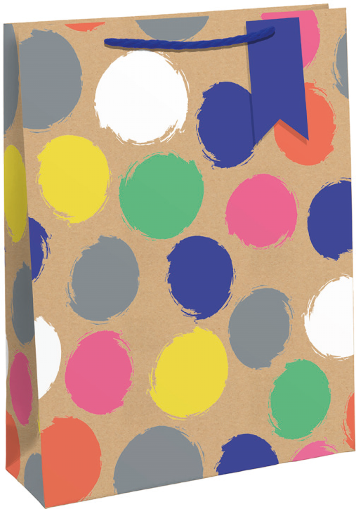Подаръчна крафт торбичка Eurowrap - Sketchy spots, малка