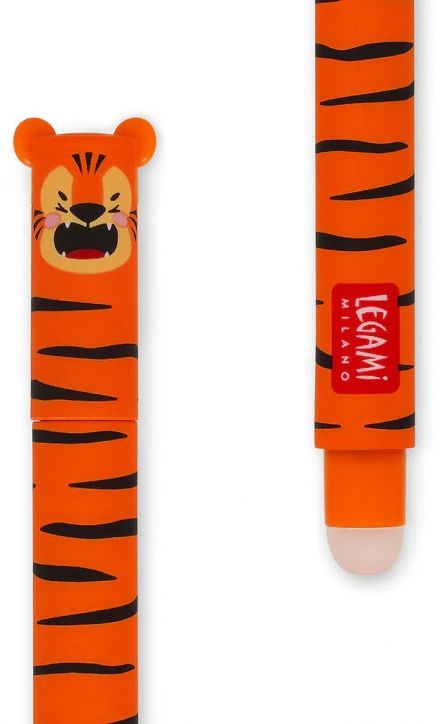 Изтриваема гел химикалка Legami Tiger с капачка и гумичка