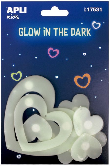 Светещи фигурки в тъмното Apli Kids - Сърца