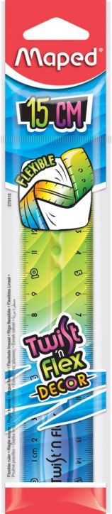 Гъвкава ученическа линийка Maped Twist'n Flex - Decor, 15 см.
