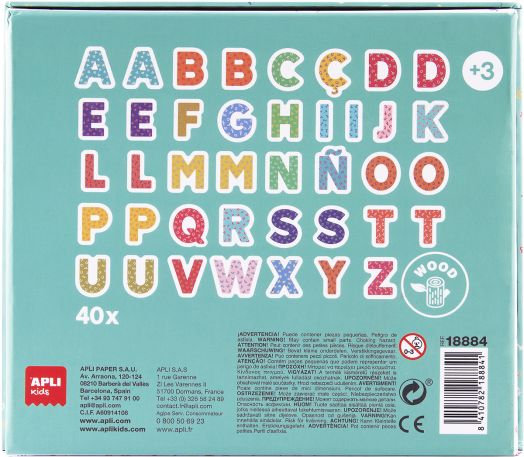 Магнитна игра Apli Kids - Букви, 40 броя