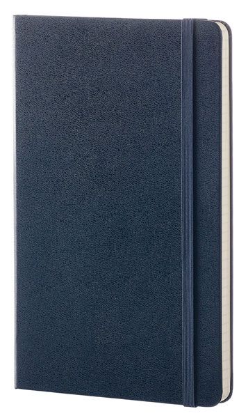 Джобен сапфиреносин тефтер Moleskine Classic Blue Sapphire с твърди корици и листа на точки