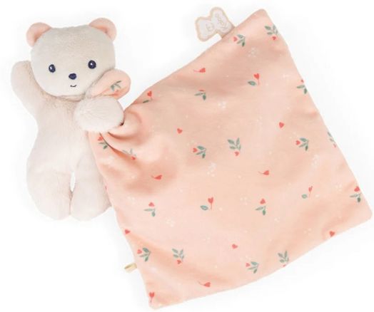 Плюшена играчка Kaloo - Мече с розово одеялце