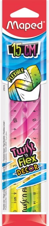Гъвкава ученическа линийка Maped Twist'n Flex - Decor, 15 см.